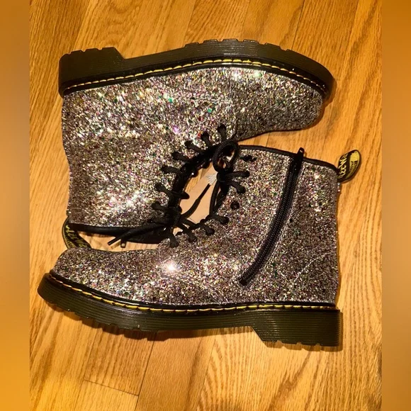 Dr. Martens big kids 5 1460 Farrah Chunky Glitter Ankle Boots - Picture 6 of 8